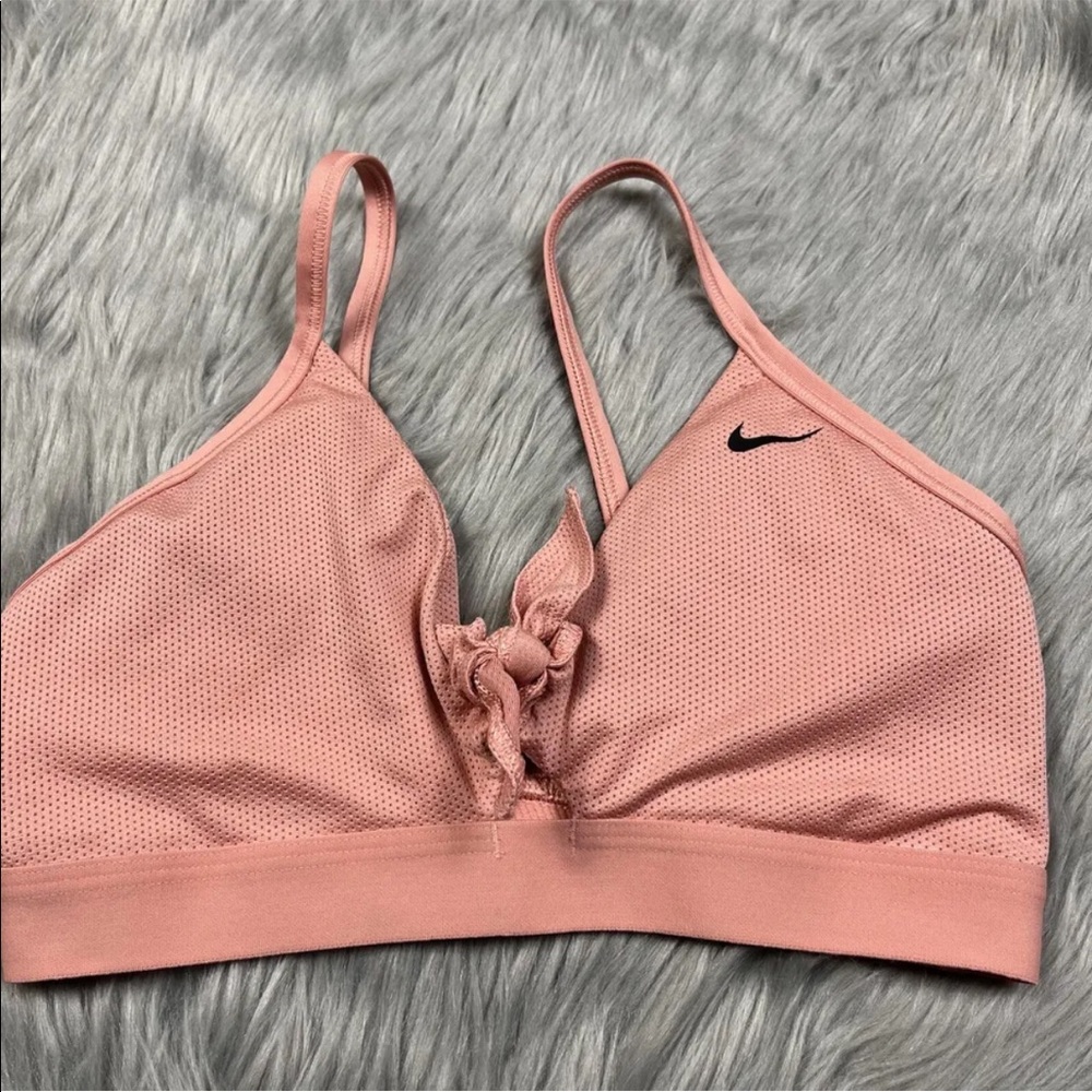 Nike Light Support Tie Front Sports Bra Pink Size Small